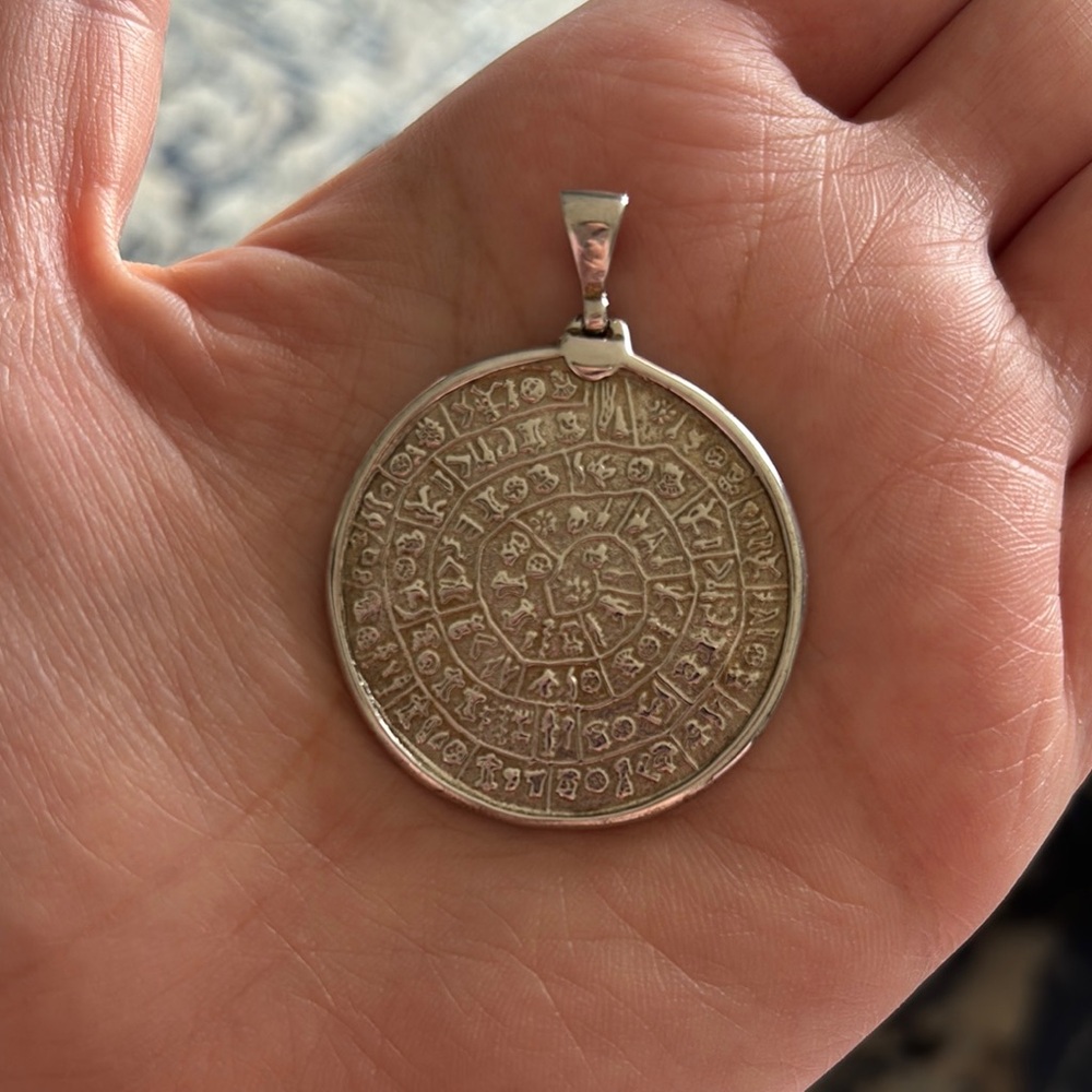 Sterling Silver Greek Pendant Necklace
